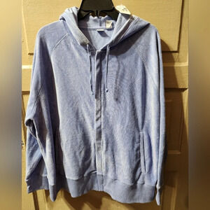 Real Clothes Salon Z Velour Zip Up Hoodie NWT